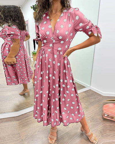 LETYCJA – Elegant Polka Dot Dress