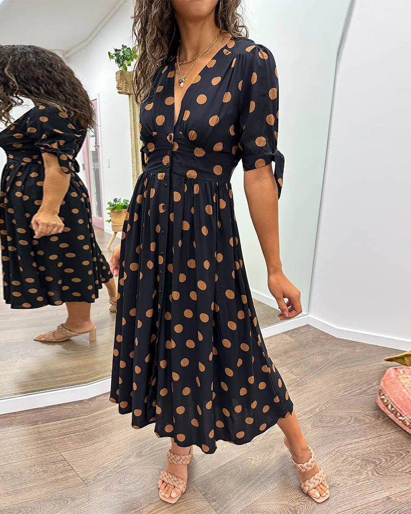 LETYCJA – Elegant Polka Dot Dress