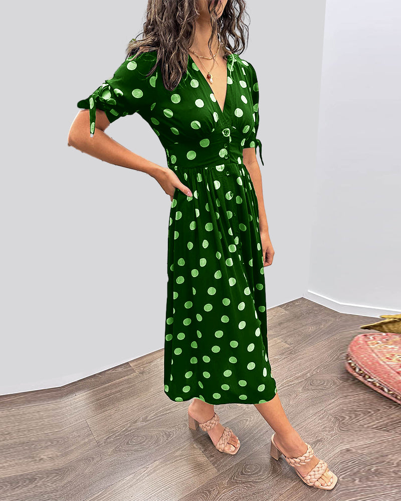 LETYCJA – Elegant Polka Dot Dress