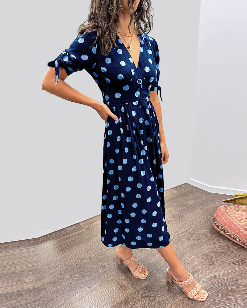 LETYCJA – Elegant Polka Dot Dress
