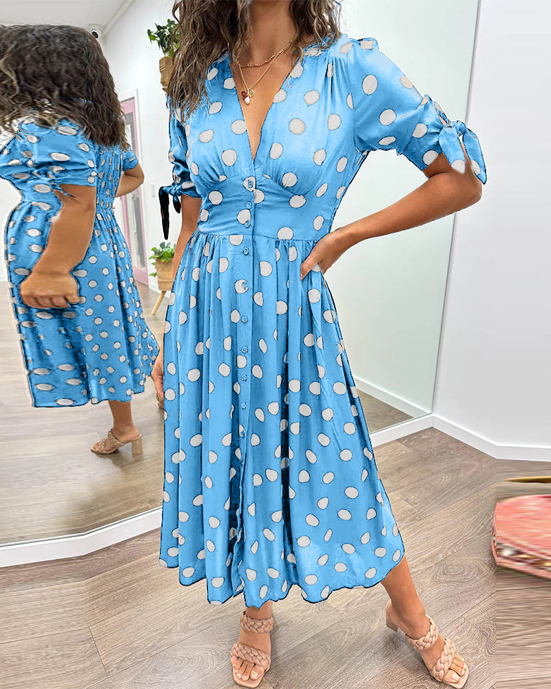 LETYCJA – Elegant Polka Dot Dress