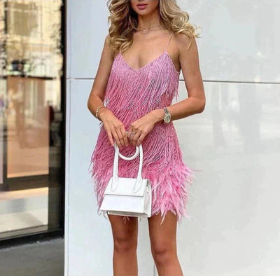 Élora – Luxe Feather Dress
