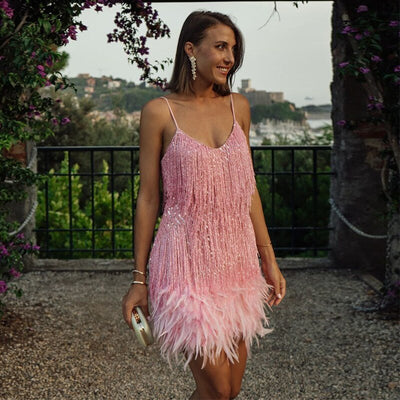 Élora – Luxe Feather Dress