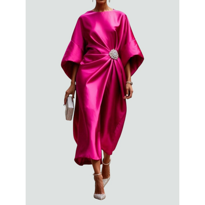 AURÉLIA – Satin Evening Dress with Brooch