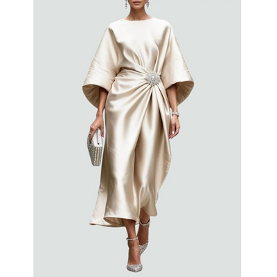 AURÉLIA – Satin Evening Dress with Brooch