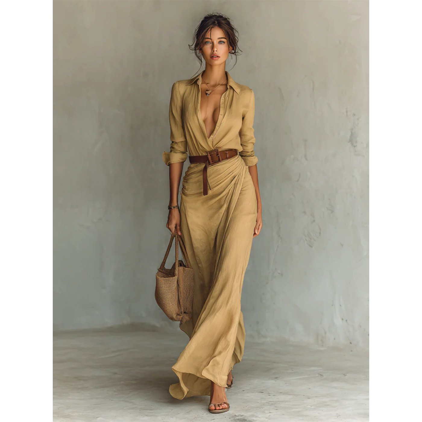 Valeria Maxi – Timeless Elegance with Belt