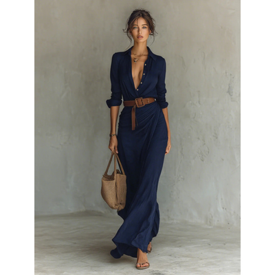 Valeria Maxi – Timeless Elegance with Belt