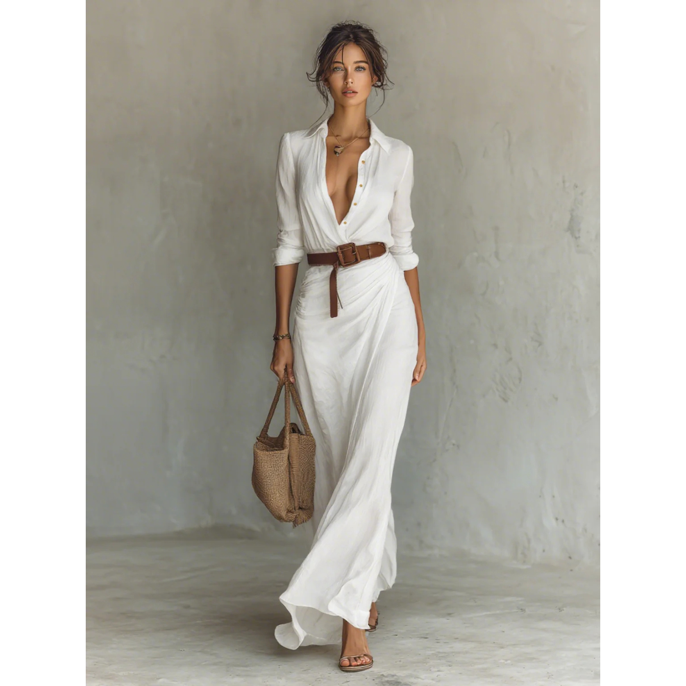 Valeria Maxi – Timeless Elegance with Belt