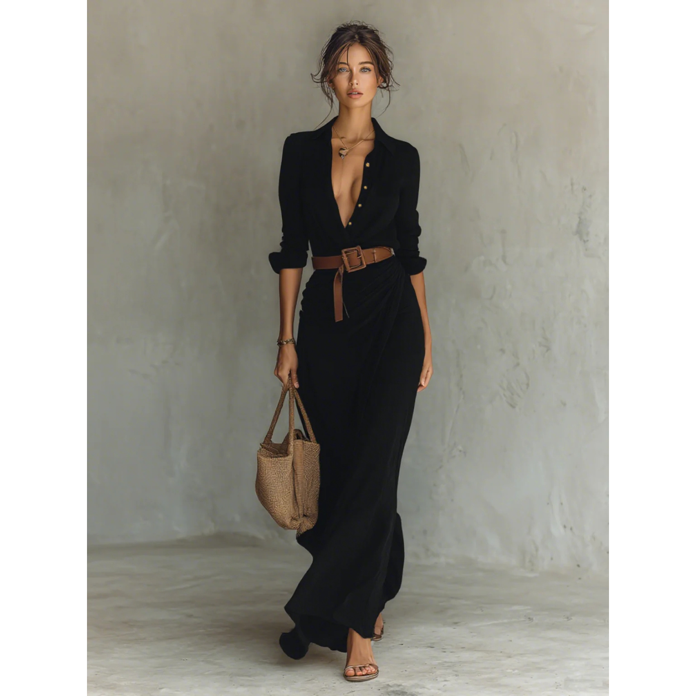 Valeria Maxi – Timeless Elegance with Belt