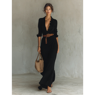Valeria Maxi – Timeless Elegance with Belt