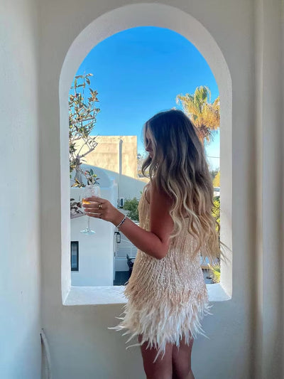 Élora – Luxe Feather Dress