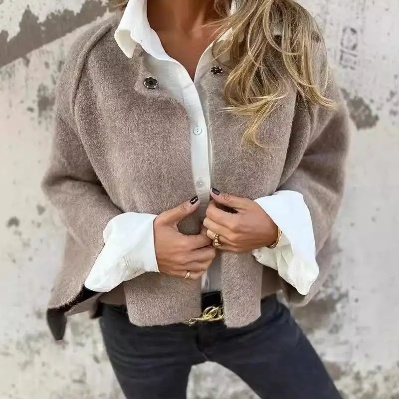 Celina | Long Sleeve Round Neck Wool Cardigan