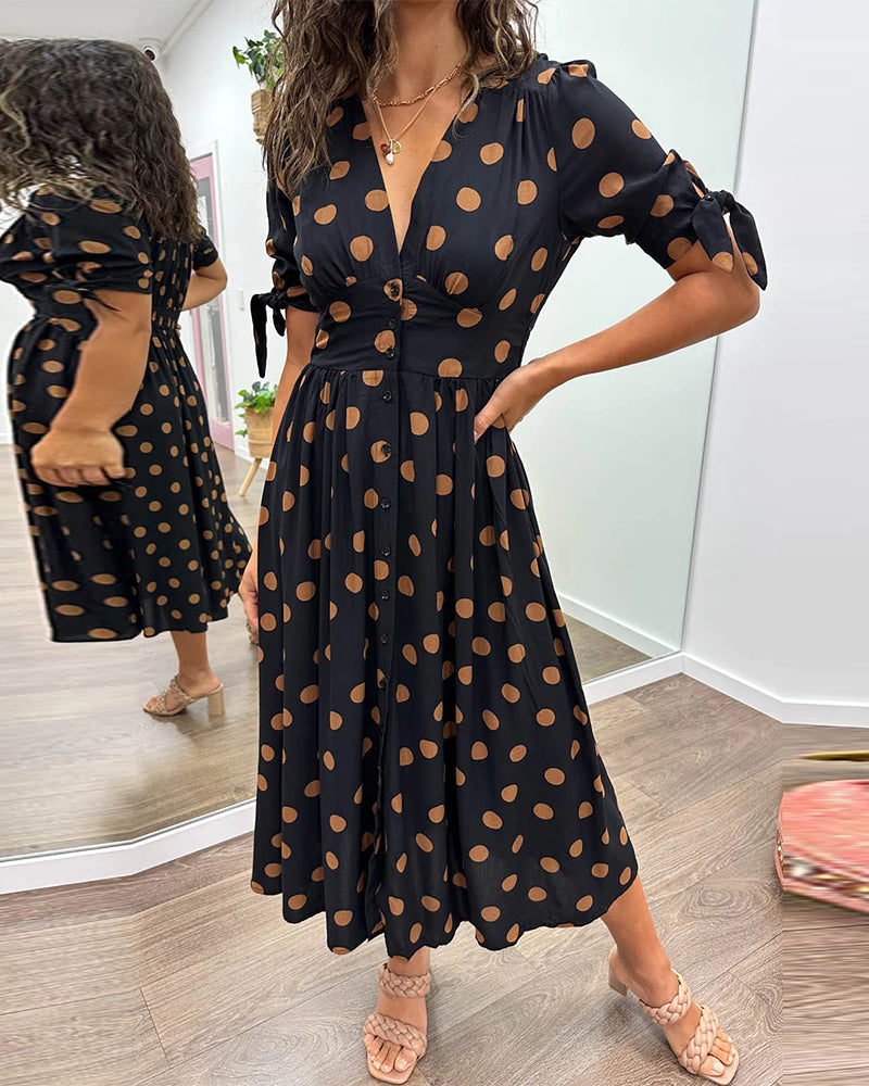 LETYCJA – Elegant Polka Dot Dress